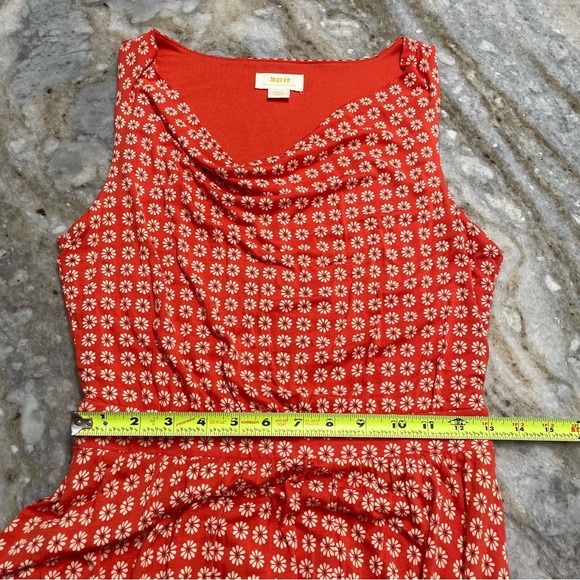 Anthropologie Maeve Brianne Floral Cowl Neck Dress Size Small Orange Floral - Picture 9 of 12
